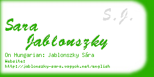 sara jablonszky business card